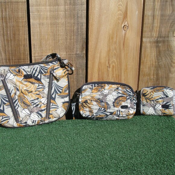 LUG Convertible Lily Gray Crossbody Bag Purse Wallet Swivel Coupe Splits Set - Picture 1 of 12